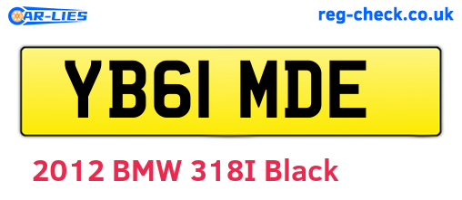 YB61MDE are the vehicle registration plates.