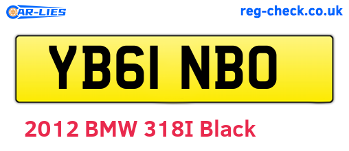 YB61NBO are the vehicle registration plates.