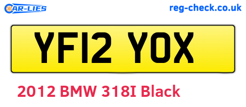 YF12YOX are the vehicle registration plates.