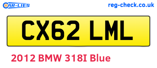 CX62LML are the vehicle registration plates.