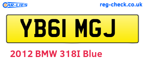YB61MGJ are the vehicle registration plates.