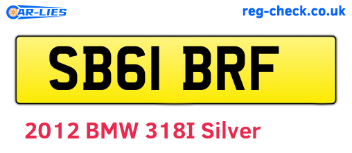 SB61BRF are the vehicle registration plates.