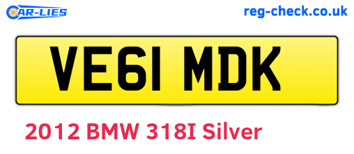 VE61MDK are the vehicle registration plates.