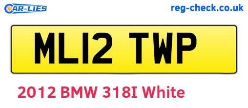 ML12TWP are the vehicle registration plates.
