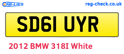 SD61UYR are the vehicle registration plates.