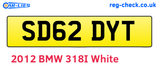 SD62DYT are the vehicle registration plates.