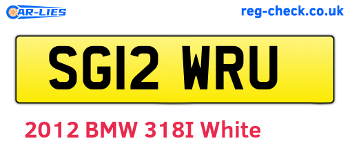 SG12WRU are the vehicle registration plates.