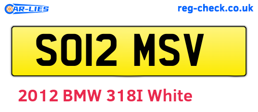SO12MSV are the vehicle registration plates.