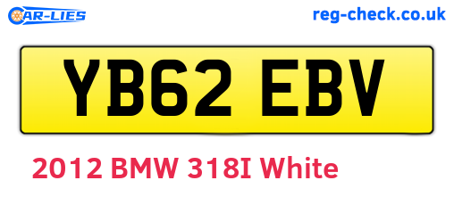 YB62EBV are the vehicle registration plates.