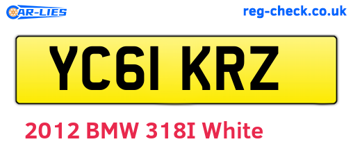 YC61KRZ are the vehicle registration plates.
