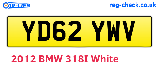 YD62YWV are the vehicle registration plates.