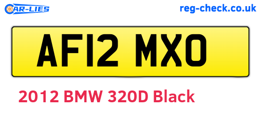 AF12MXO are the vehicle registration plates.