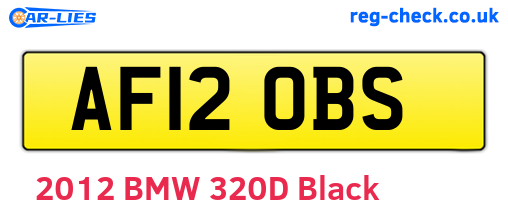 AF12OBS are the vehicle registration plates.