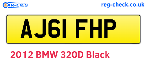 AJ61FHP are the vehicle registration plates.