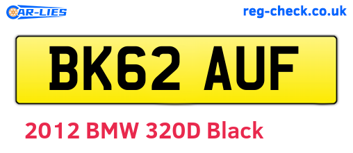 BK62AUF are the vehicle registration plates.