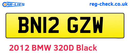 BN12GZW are the vehicle registration plates.
