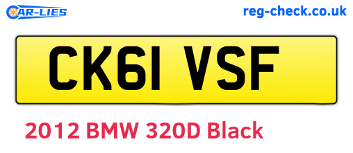 CK61VSF are the vehicle registration plates.