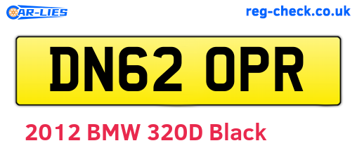 DN62OPR are the vehicle registration plates.