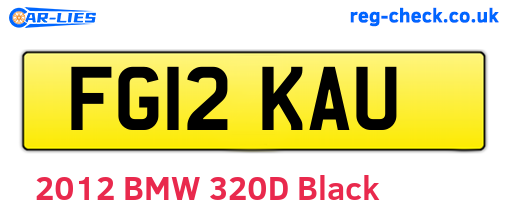 FG12KAU are the vehicle registration plates.