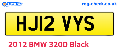 HJ12VYS are the vehicle registration plates.