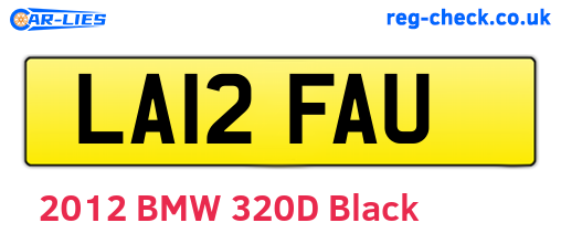 LA12FAU are the vehicle registration plates.