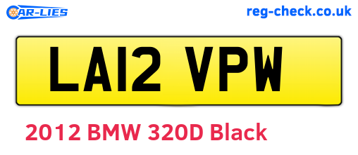 LA12VPW are the vehicle registration plates.