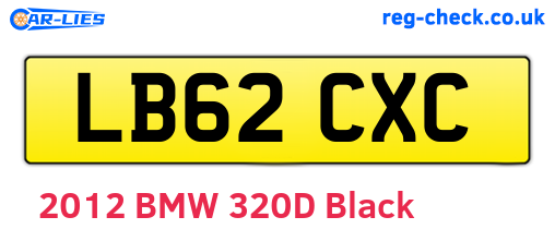 LB62CXC are the vehicle registration plates.
