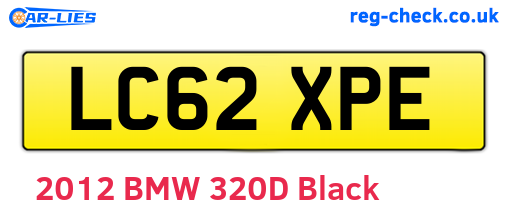 LC62XPE are the vehicle registration plates.