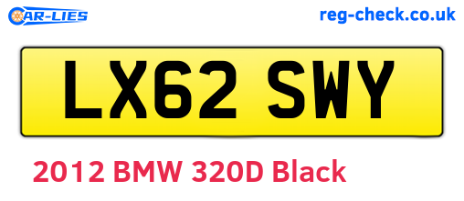 LX62SWY are the vehicle registration plates.