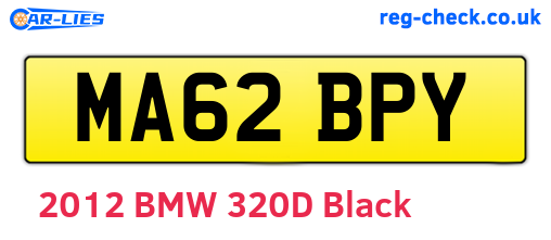 MA62BPY are the vehicle registration plates.