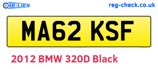 MA62KSF are the vehicle registration plates.