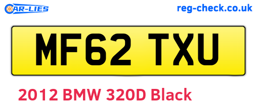 MF62TXU are the vehicle registration plates.