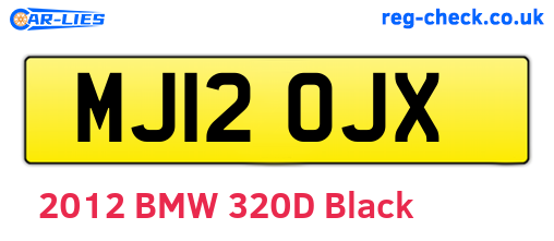 MJ12OJX are the vehicle registration plates.