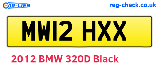 MW12HXX are the vehicle registration plates.