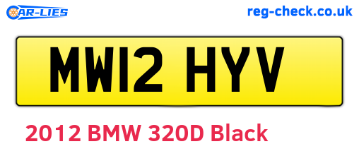 MW12HYV are the vehicle registration plates.