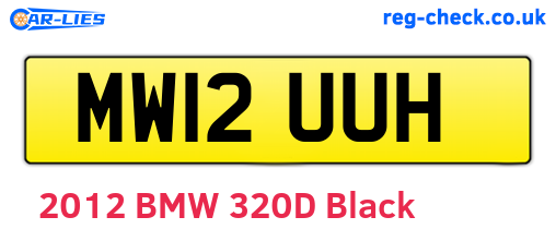 MW12UUH are the vehicle registration plates.
