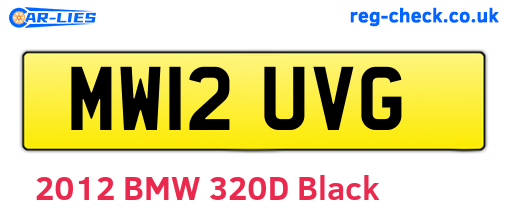 MW12UVG are the vehicle registration plates.