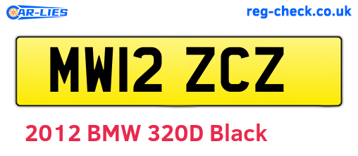 MW12ZCZ are the vehicle registration plates.