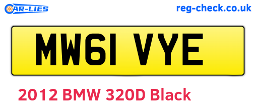 MW61VYE are the vehicle registration plates.