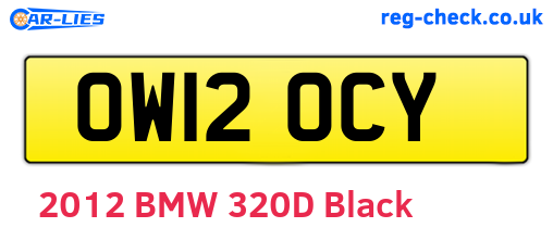 OW12OCY are the vehicle registration plates.