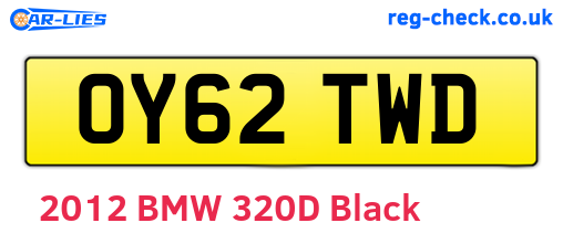 OY62TWD are the vehicle registration plates.