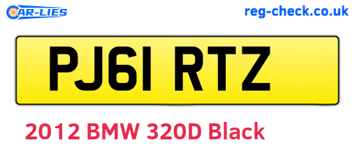 PJ61RTZ are the vehicle registration plates.