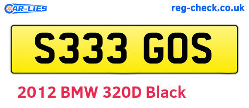 S333GOS are the vehicle registration plates.