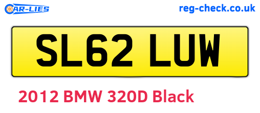 SL62LUW are the vehicle registration plates.