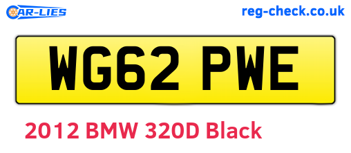 WG62PWE are the vehicle registration plates.