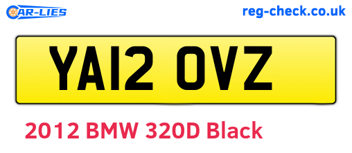 YA12OVZ are the vehicle registration plates.