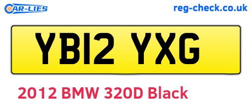 YB12YXG are the vehicle registration plates.