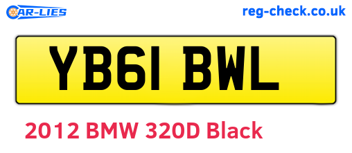 YB61BWL are the vehicle registration plates.