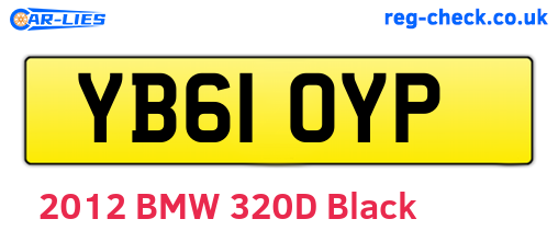 YB61OYP are the vehicle registration plates.