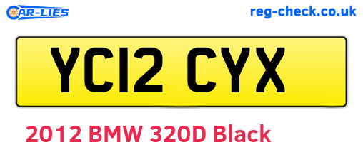YC12CYX are the vehicle registration plates.